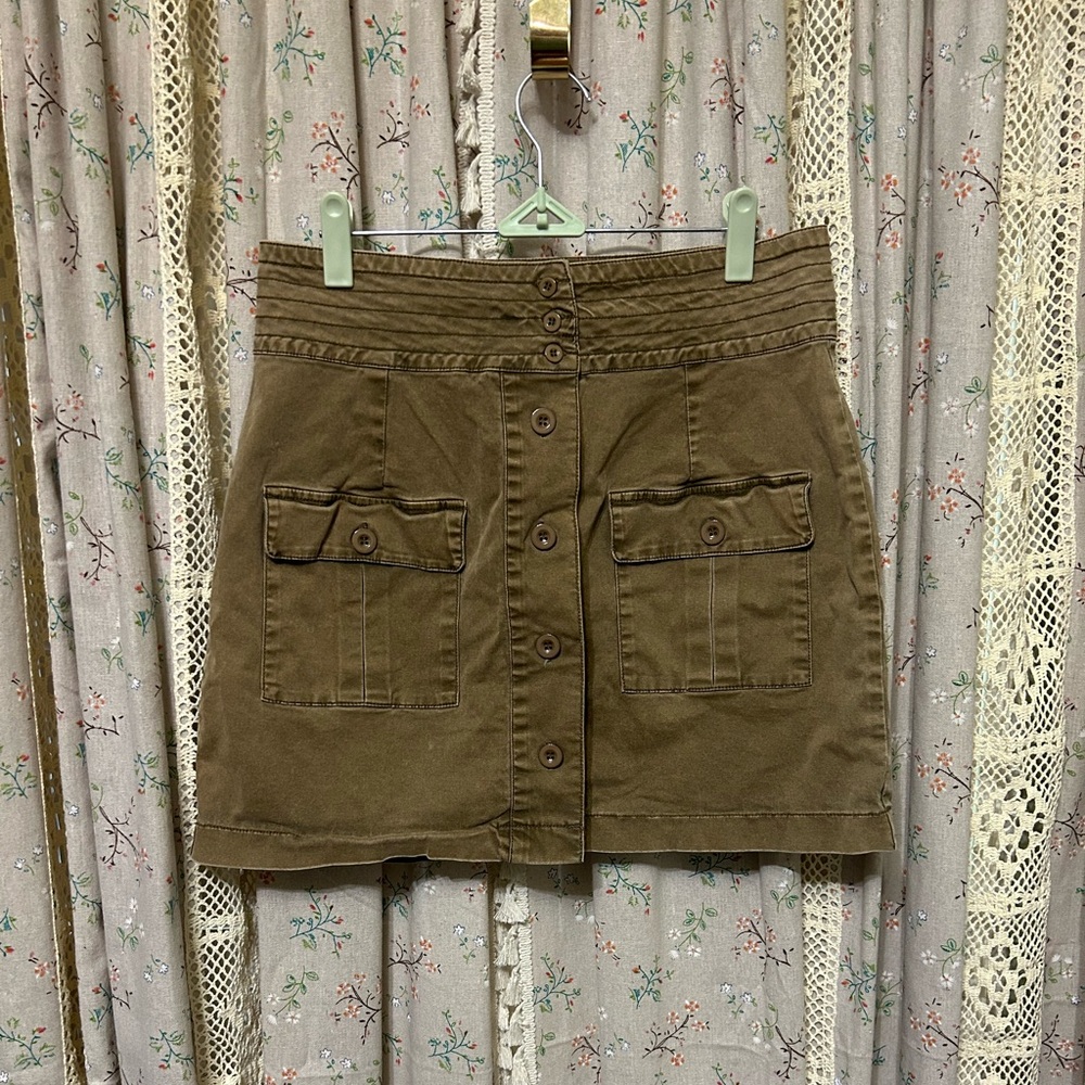 Mazik‎ Button Down Wide Waist Cargo Mini Skirt Size Large